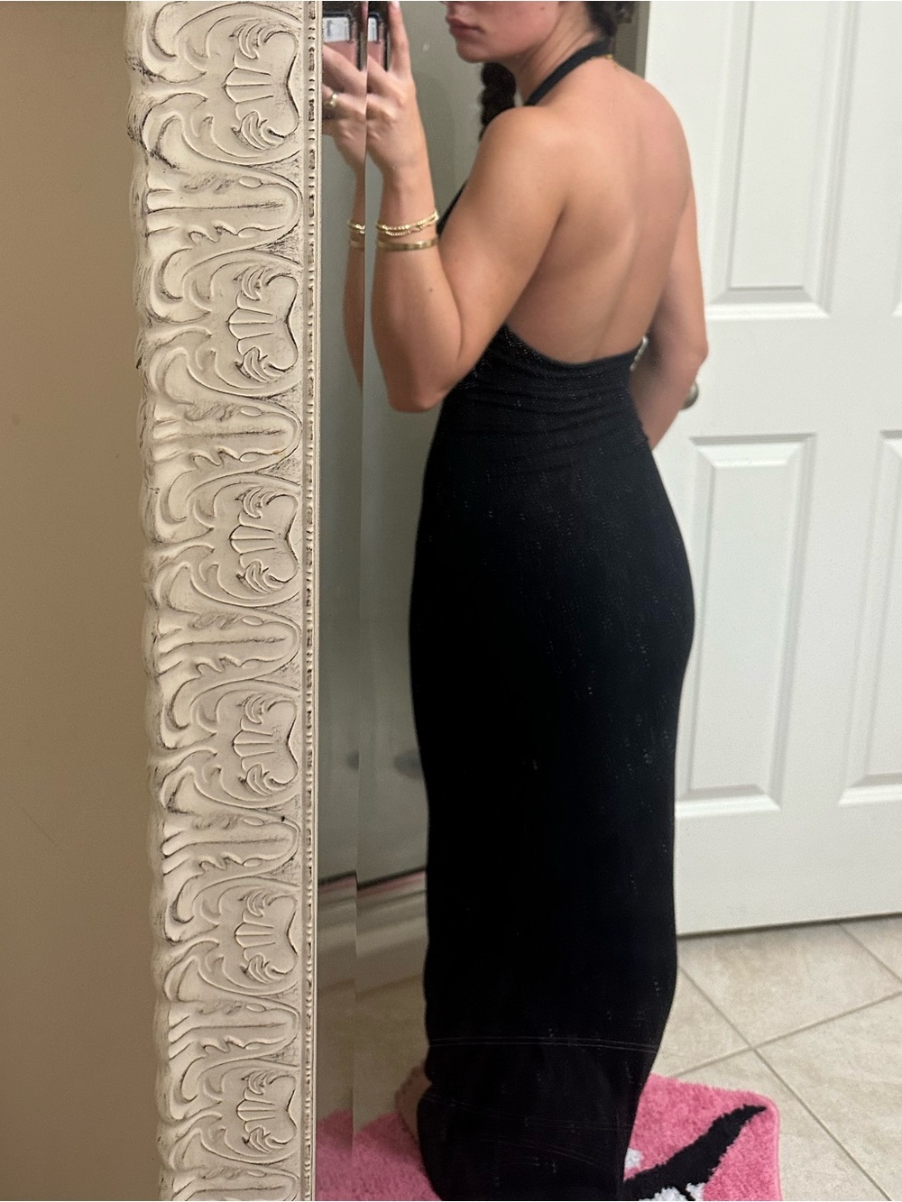 SKIMS Black Halter Plunge Maxi Dress - Picture 3 of 4